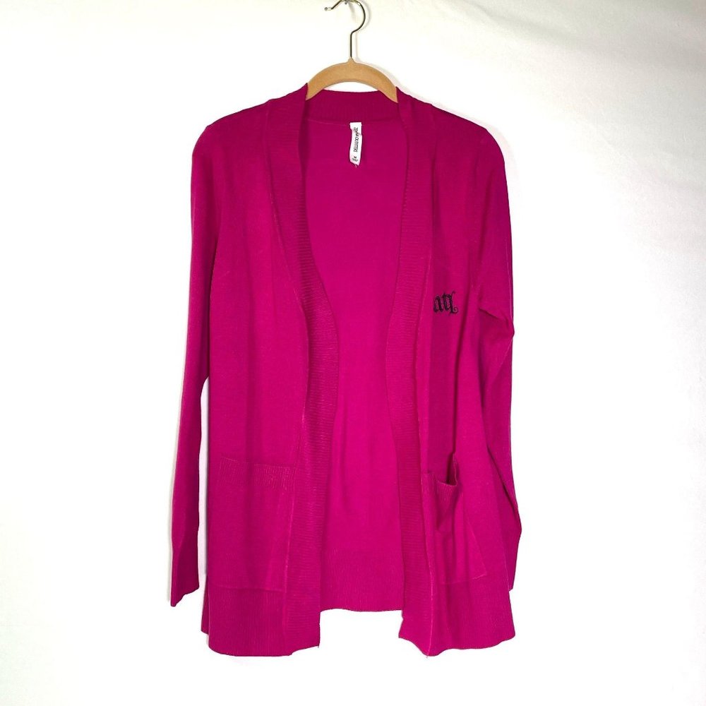4/$25 Zenana Hot Pink Knit Open Front Cardigan Pocket Women's M